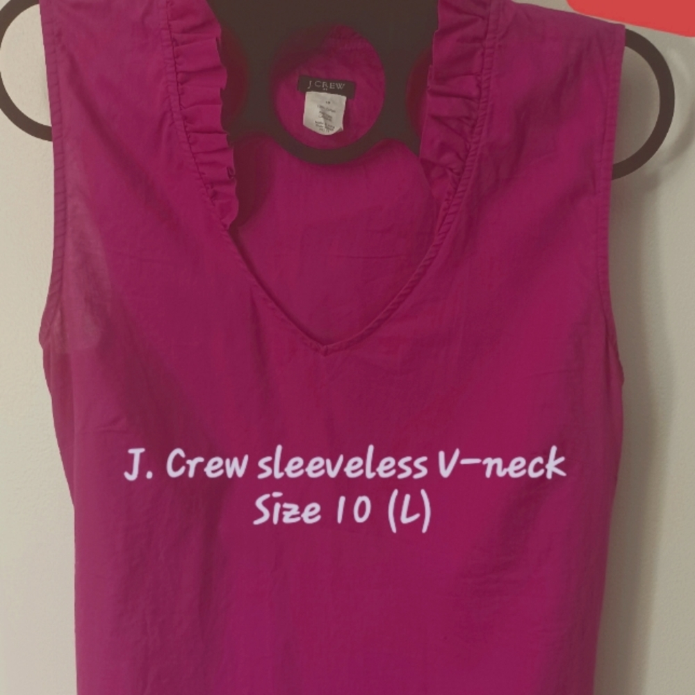 J. Crew Sleeveless V-neck Women's size 10 Magenta